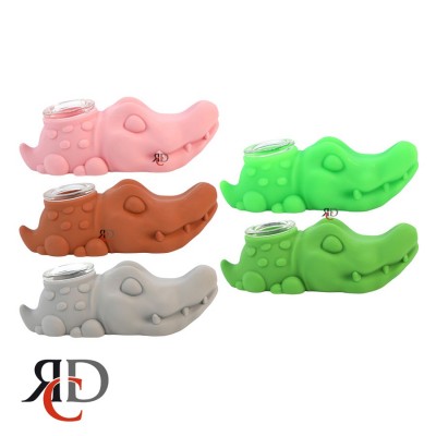 SILICONE HAND PIPE CROCODILE SP419 1CT